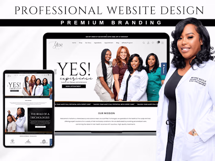 Premium Shopify website for Tricologist Hair Specialist