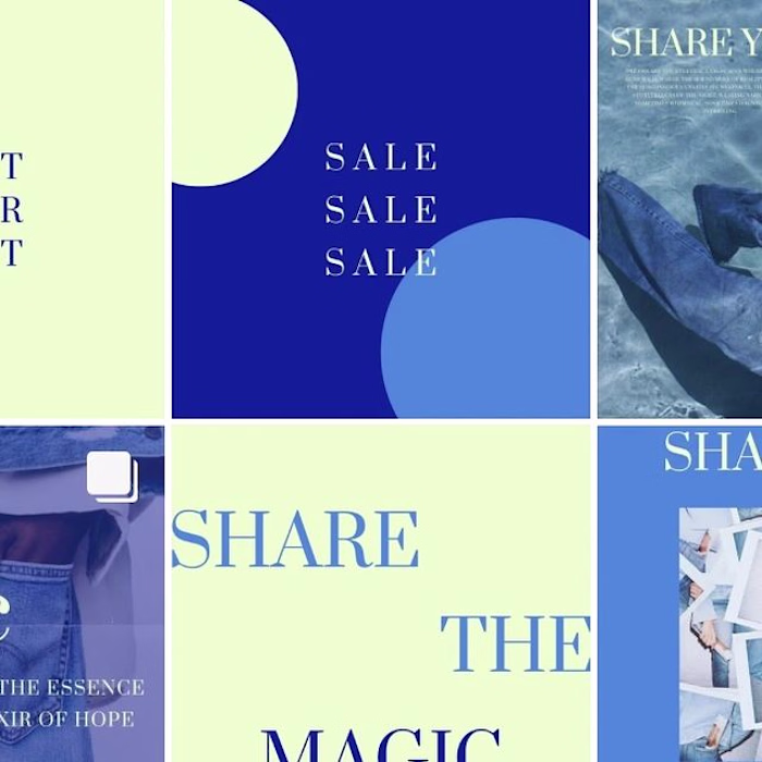 Instagram grid inspired from denim and spring