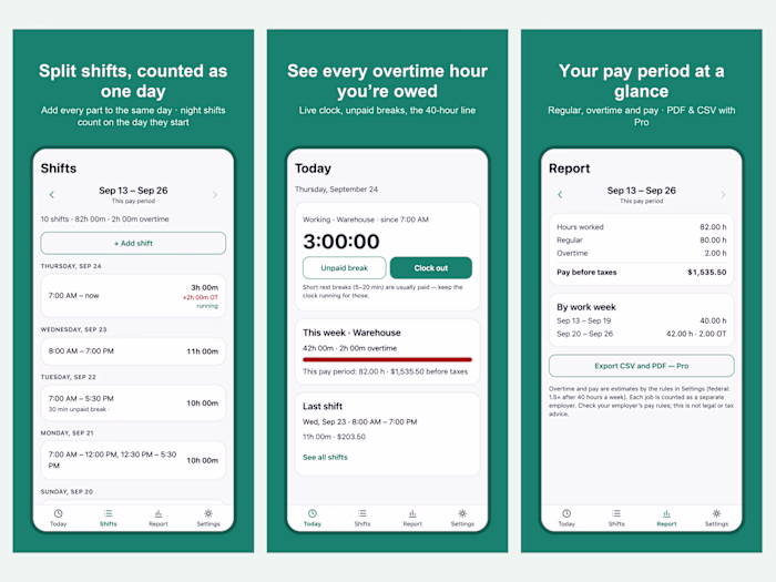 HoursOwed: an Overtime and Shift Tracker I Built and Launched