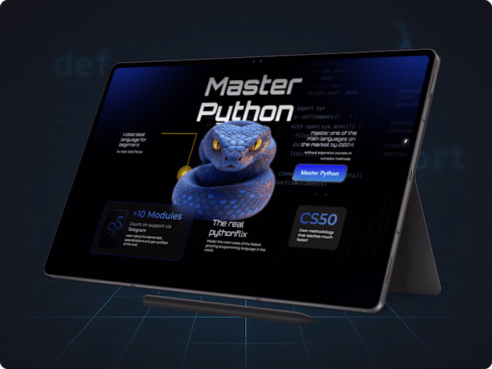 The First Python Landing page