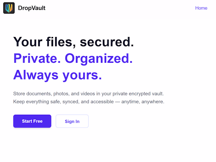DropVault — Secure Photo & PDF Storage Manager
