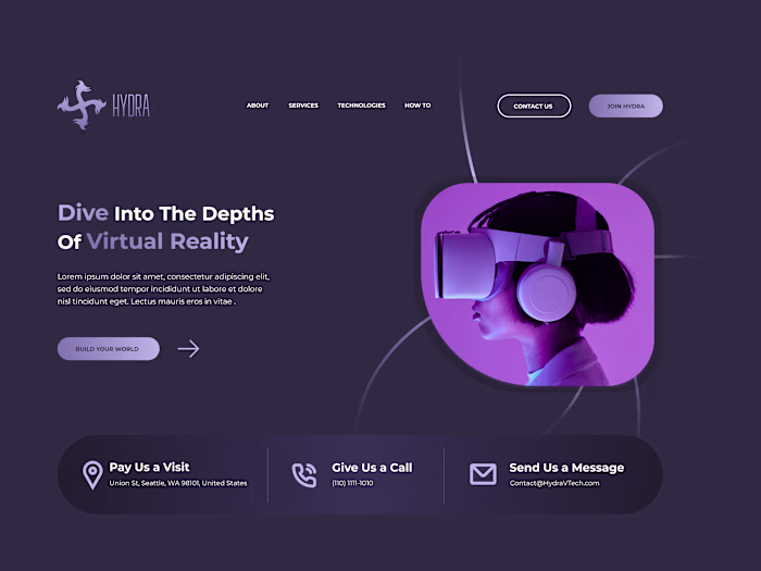 Webflow Website Redesign for Virtual Reality Brand - Hydra