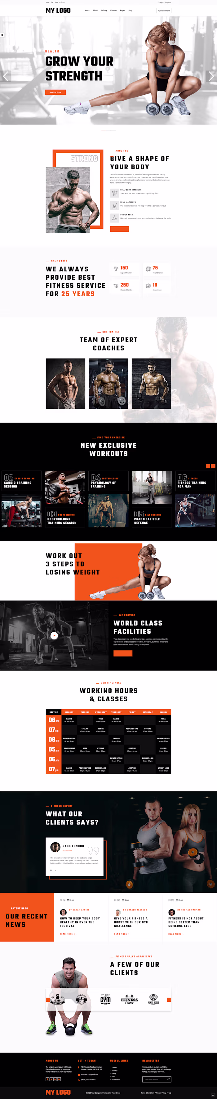 Energetic Website UI Design for Fitness & Wellness Brands