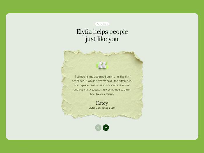 Testimonials section 📜
