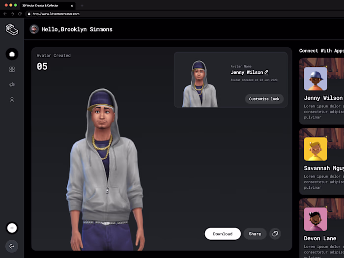 3D Character Maker Website Design, Made in Figma