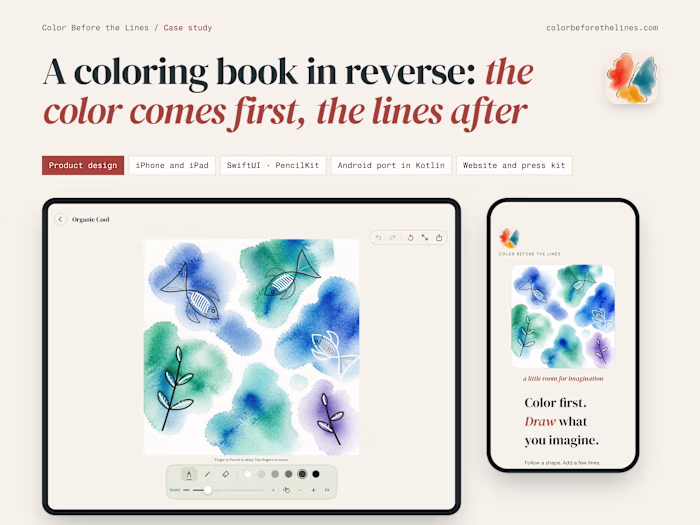 Color Before the Lines: a reverse coloring app