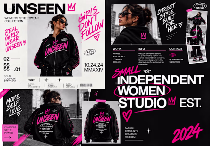 Campaign and graphic design for clothing brand Unseen