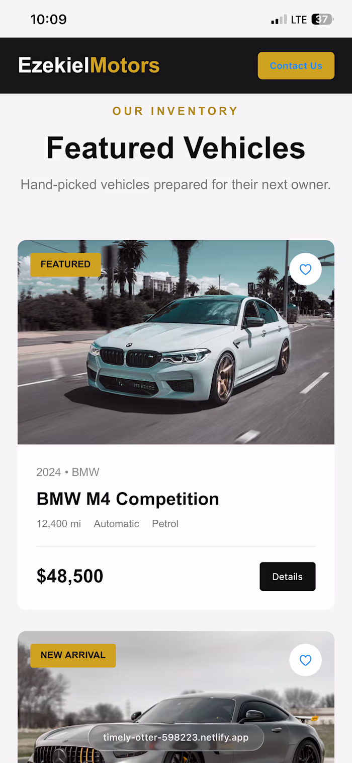 Ezekiel Motors — Website Concept
Just