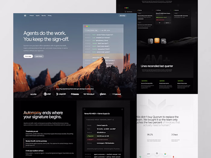 Quorum - AI Agentic Workflow Landing Page