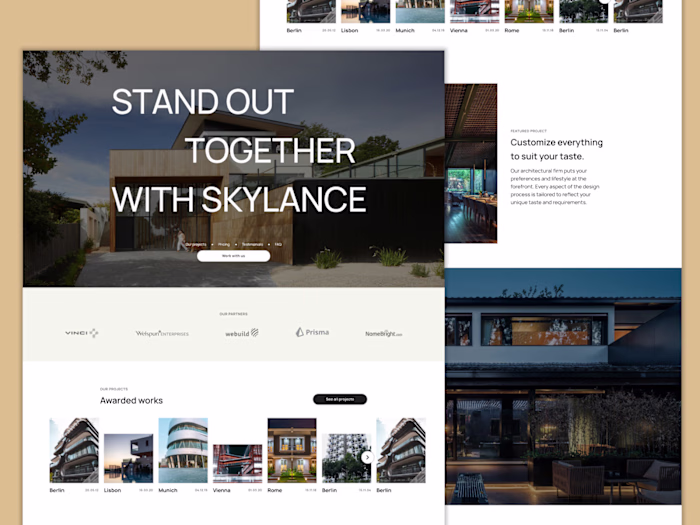 Real estate landing page (Skylance)