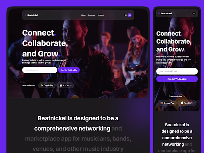 Beatnickel - Landing page