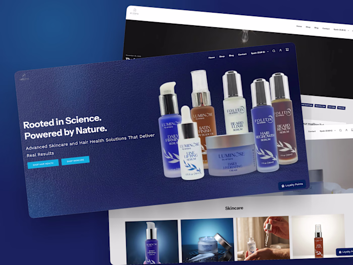 Entera Skincare: Shopify Store Stabilization and Monthly Support