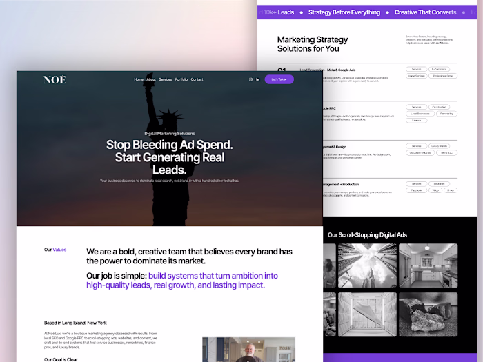 Digital marketing agency website | Squarespace SEO service pages