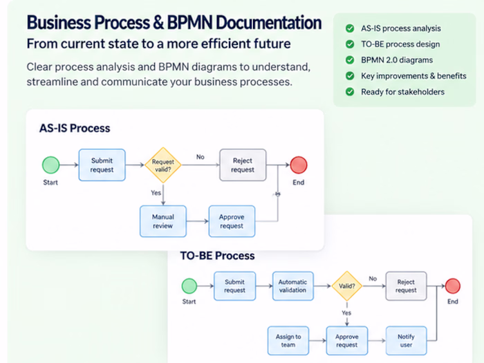 Clear AS-IS and TO-BE process