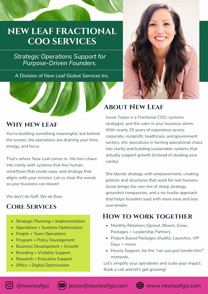 Updated service one-pager!