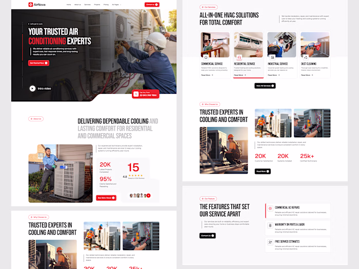 AirNova – HVAC Service Website Design