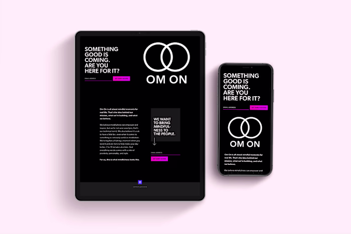 Om On Wellness App Landing Page