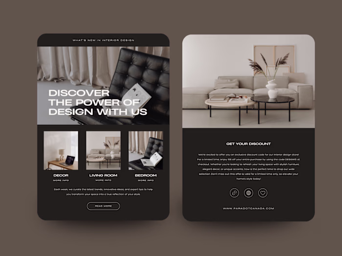 Interior Design Email Campaign for Seasonal Collection