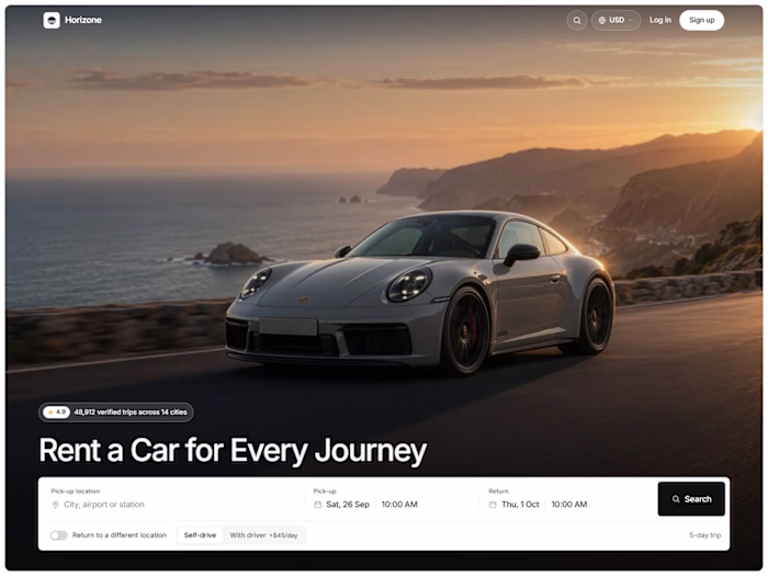 Horizone: Car Rental Booking Website