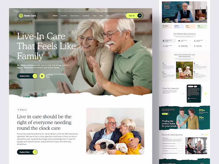 HomeCare - Live-In Care Landing Page Exploration 🌿