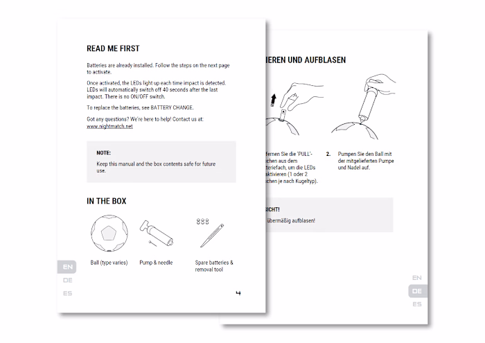 Multilingual instruction manual for consumer product