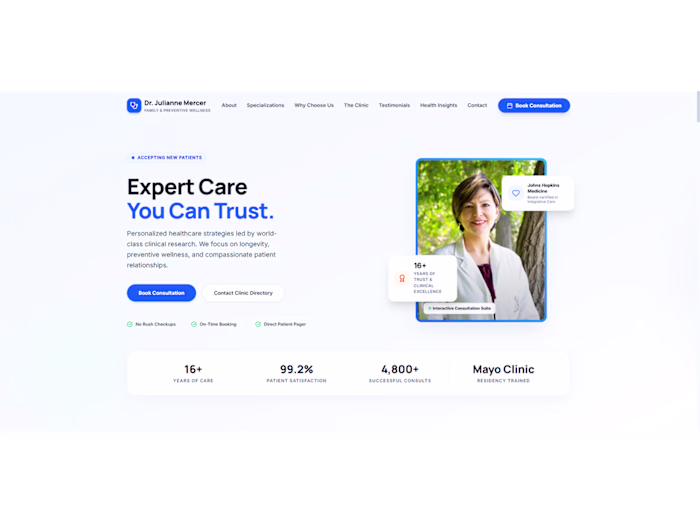 Healthcare Website for Modern Medical Practices