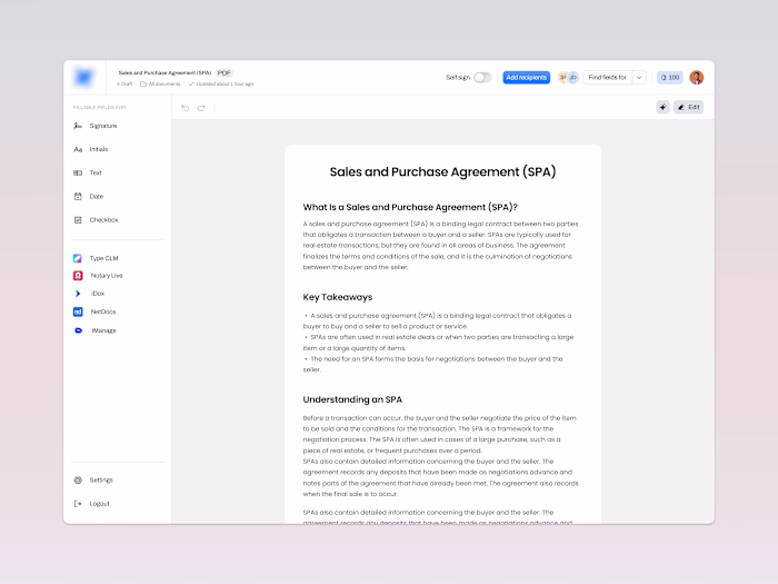 Simplifying e-signing experience