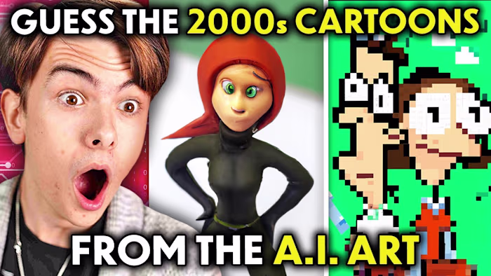 Adults Guess The 2000s Cartoon From A.I Art! | React - YouTube