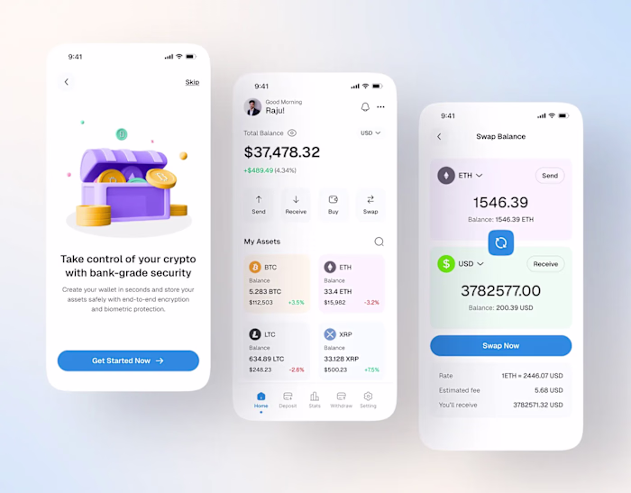 Crypto Wallet App UI Design