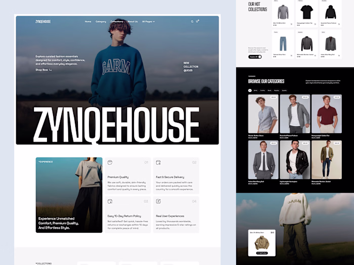 Zynqehouse: Framer Commerce Store Template, Shopify Checkout