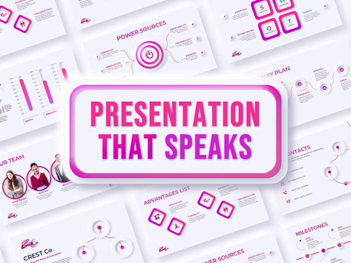 Animated Presentation Design in Neumorphic Style