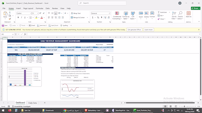 Excel Financial Dashboard & Management