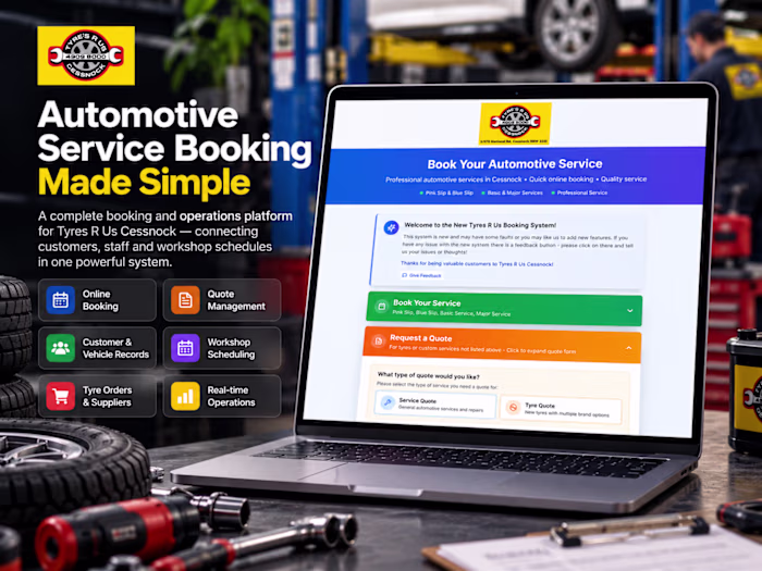 Tyres R Us Booking System Development