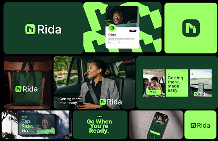 brand identity design for a brand called Rida