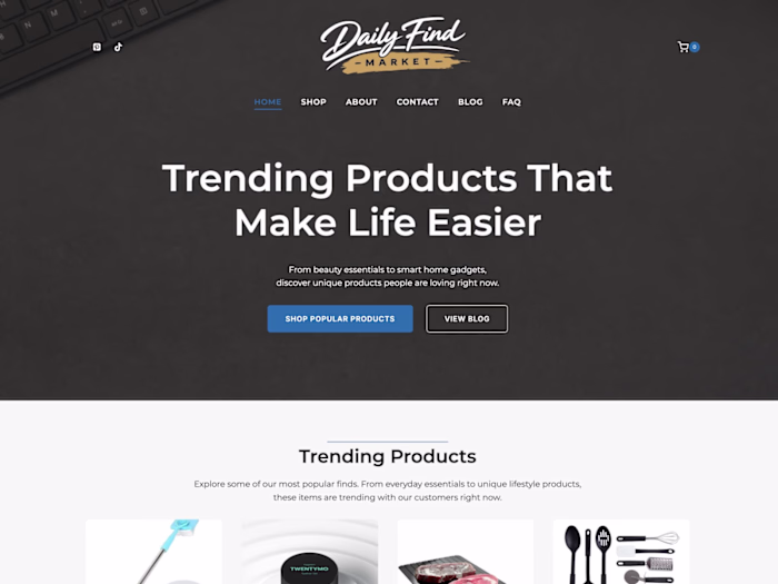 Ecommerce website designed to showcase