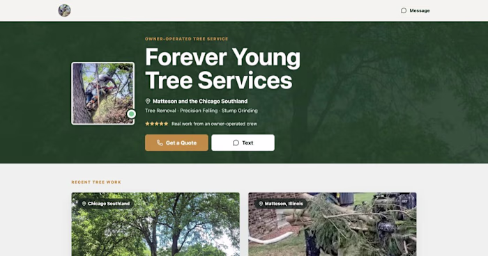 Forever Young Tree Services | Local Business Website