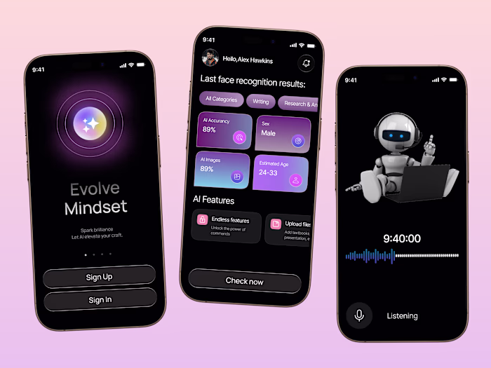 AI Chatbot Mobile App UI Design