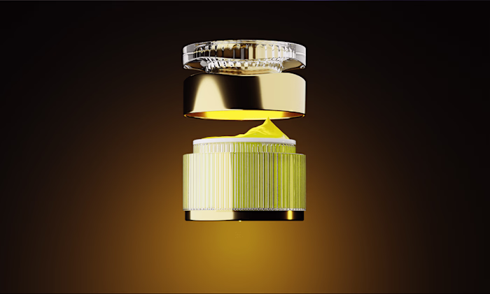 Facial cream container 3D animation