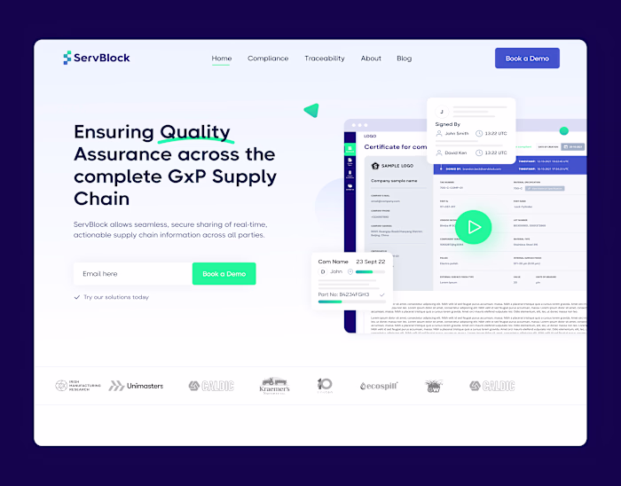 Servblock website UI design and webflow development