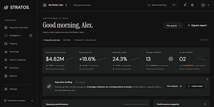 STRATOS - Project Tracker Web Design (UI)