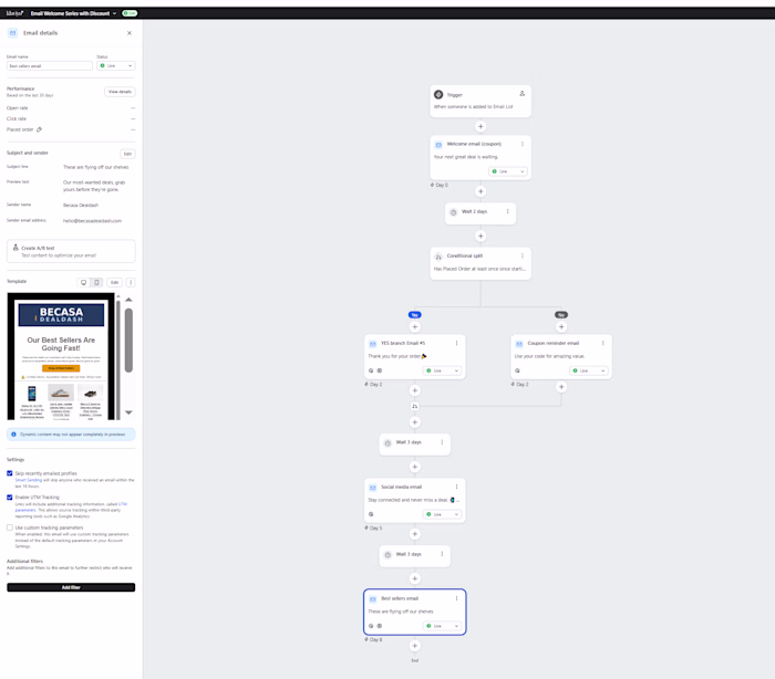 Klaviyo Email Flow Setup &