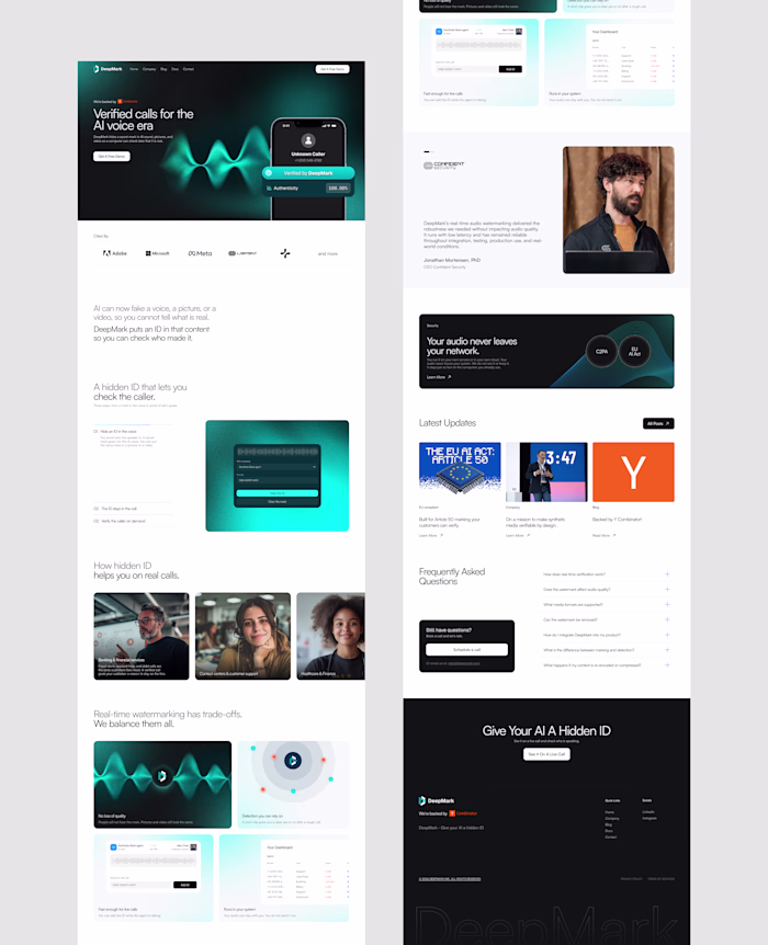 Landing page designed for a YC Startup