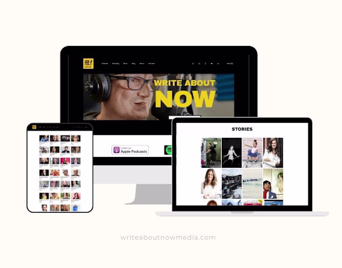 Squarespace Website for Coach, Podcast -Write About Now