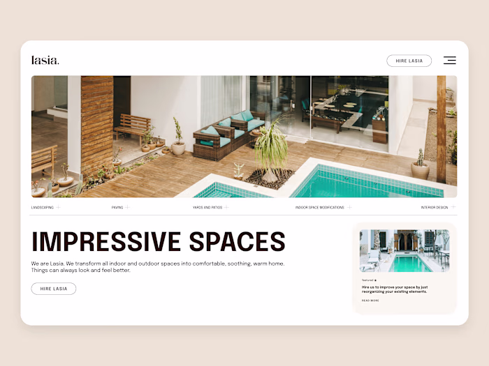 Lasia - Interior & Exterior Design Studio Web Design