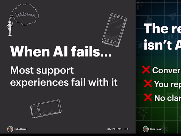 Carousel / LinkedIn Post:AI-to-Human Support Flow Design