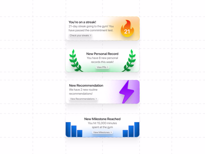 Notification cards for fitness app 🏋🏽‍♂️ What you guys think?