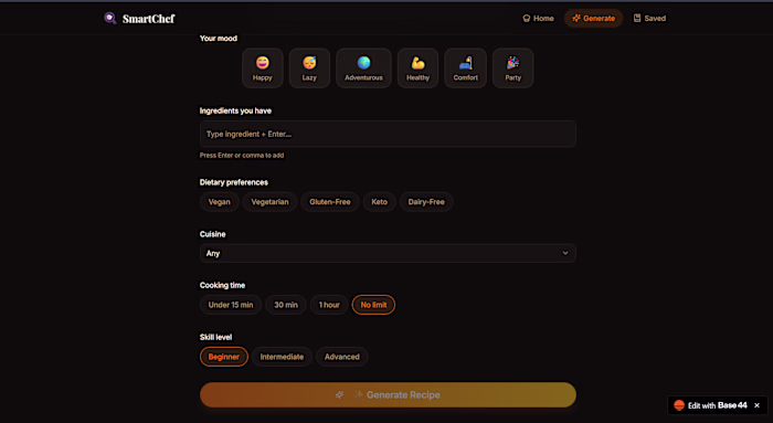 Built SmartChef, an AI-powered recipe