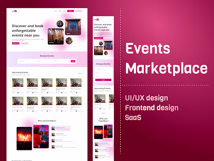 Responsive UI/UX design for event