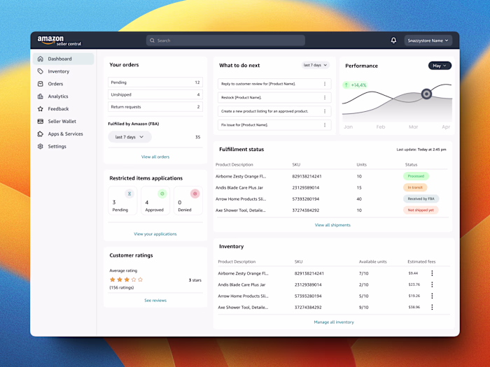 Seller Dashboard Experience 