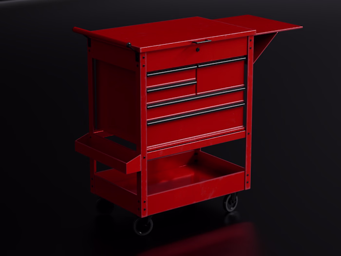Rolling Metal Service Cart -